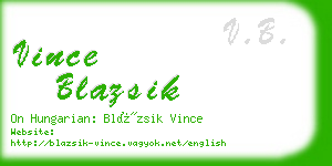 vince blazsik business card